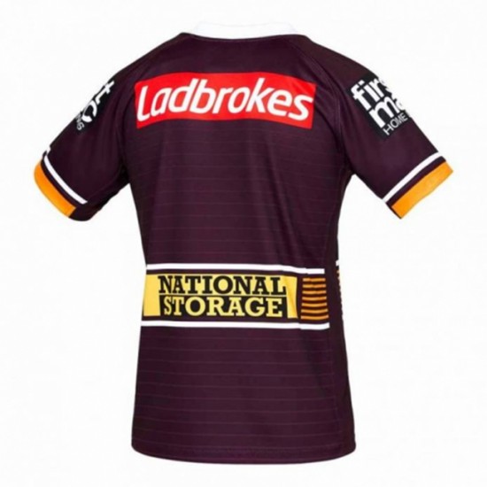 Camisola Brisbane Broncos Rugby Equipamento Primeiro 2021 Manga Curta